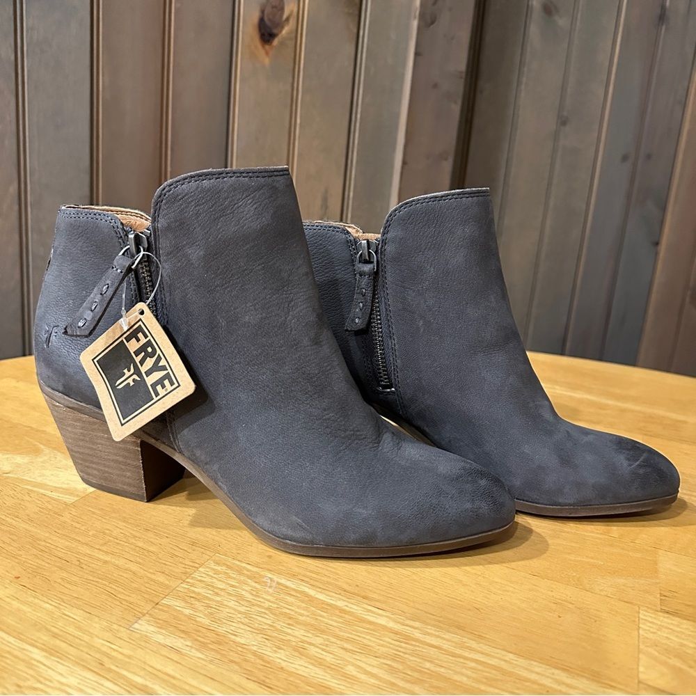 Frye Judith Double Zip Leather Booties - Suede Boots -NEW